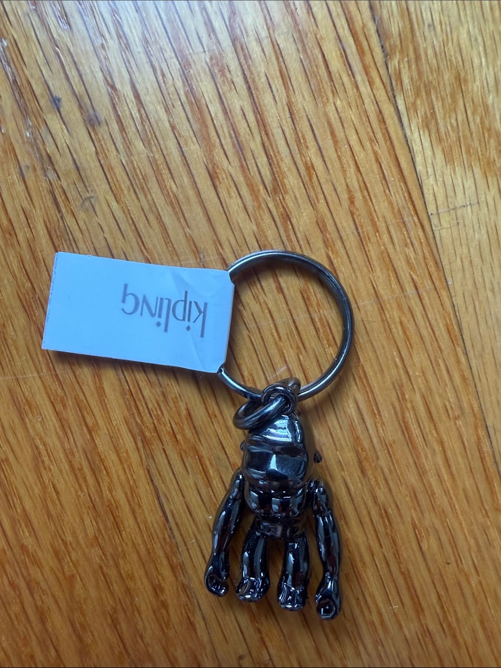 Kipling Shiny Gunmetal 1.5” tall Monkey Keychain